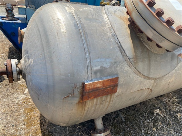 Continental Boiler Works Air Receiver Tank, 48" Dia. X 10'4" H, 468 Psi @ 400 Deg.f, Stainless Steel)